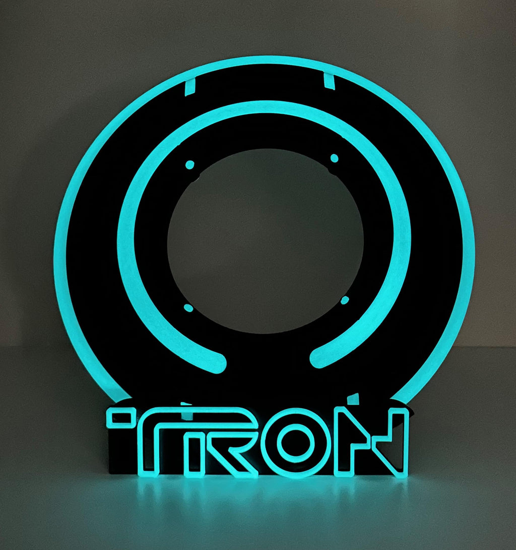 Tron Legacy Identity Disc Display | 3D Printed Glowing Tron Inspired Prop | Sci-Fi Collectible