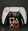 Playstation Symbol Gaming Controller Stand Holder - Carbon Fibre Texture