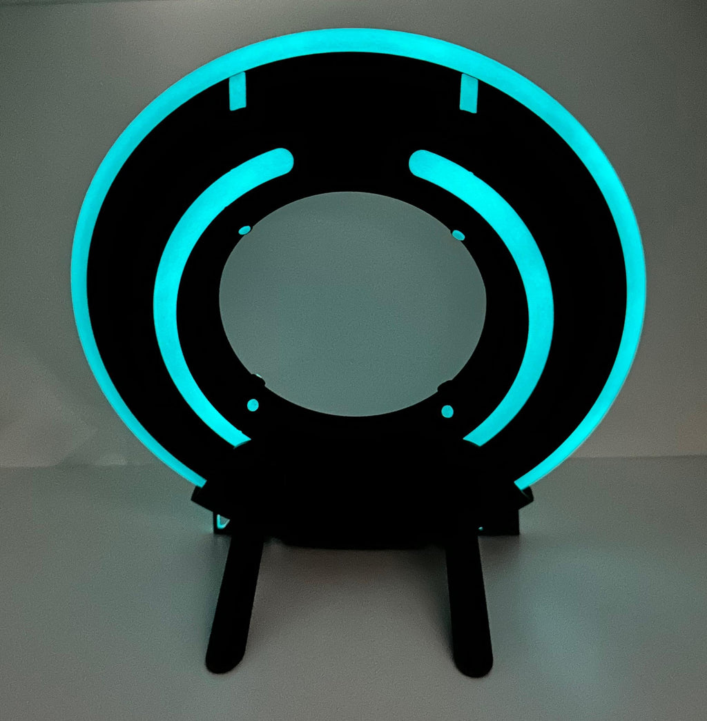 Tron Legacy Identity Disc Display | 3D Printed Glowing Tron Inspired Prop | Sci-Fi Collectible