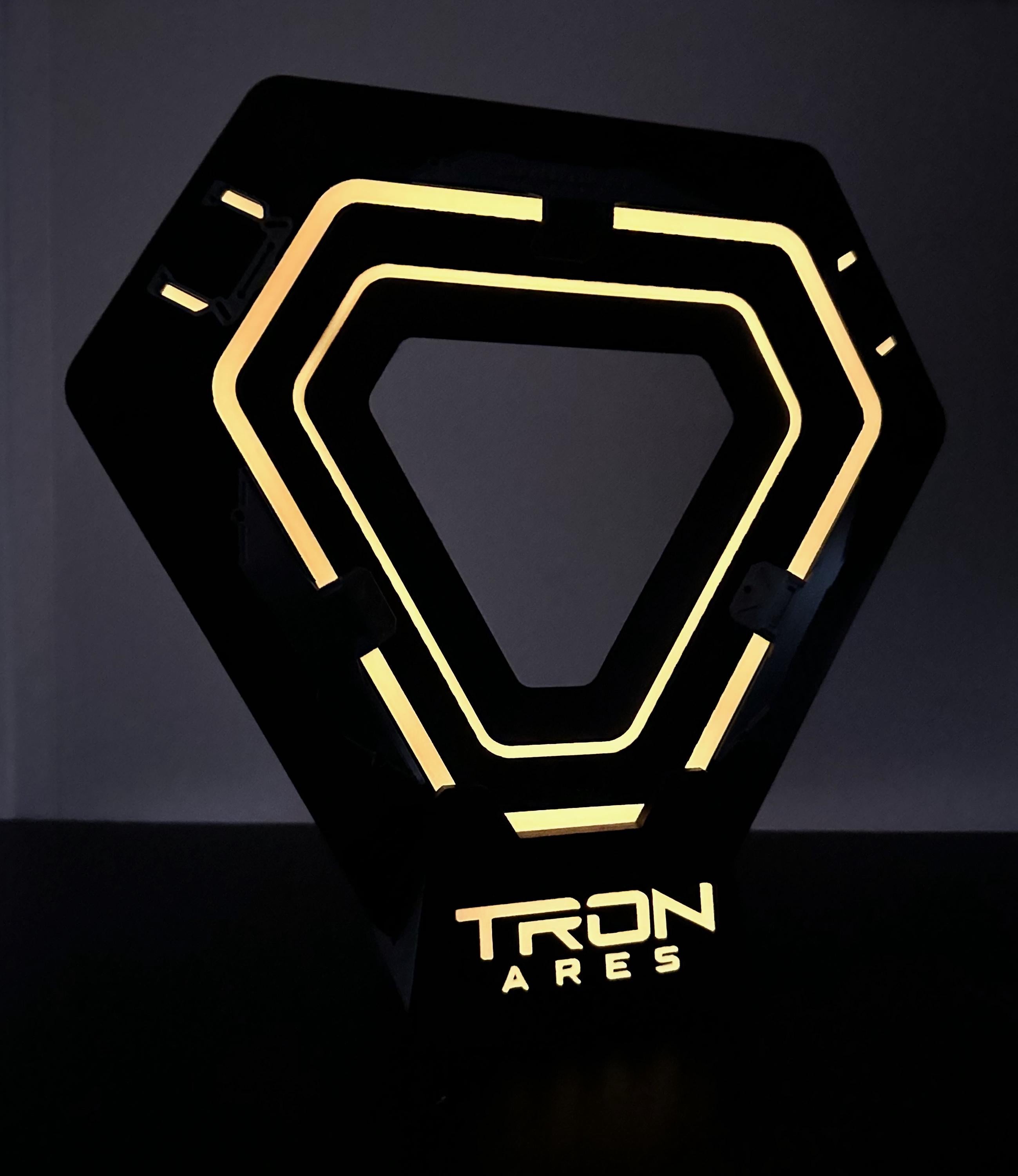 Tron Ares Identity Disc Display - Sci-Fi Collectible - 3D Printed Glowing Inspired Prop