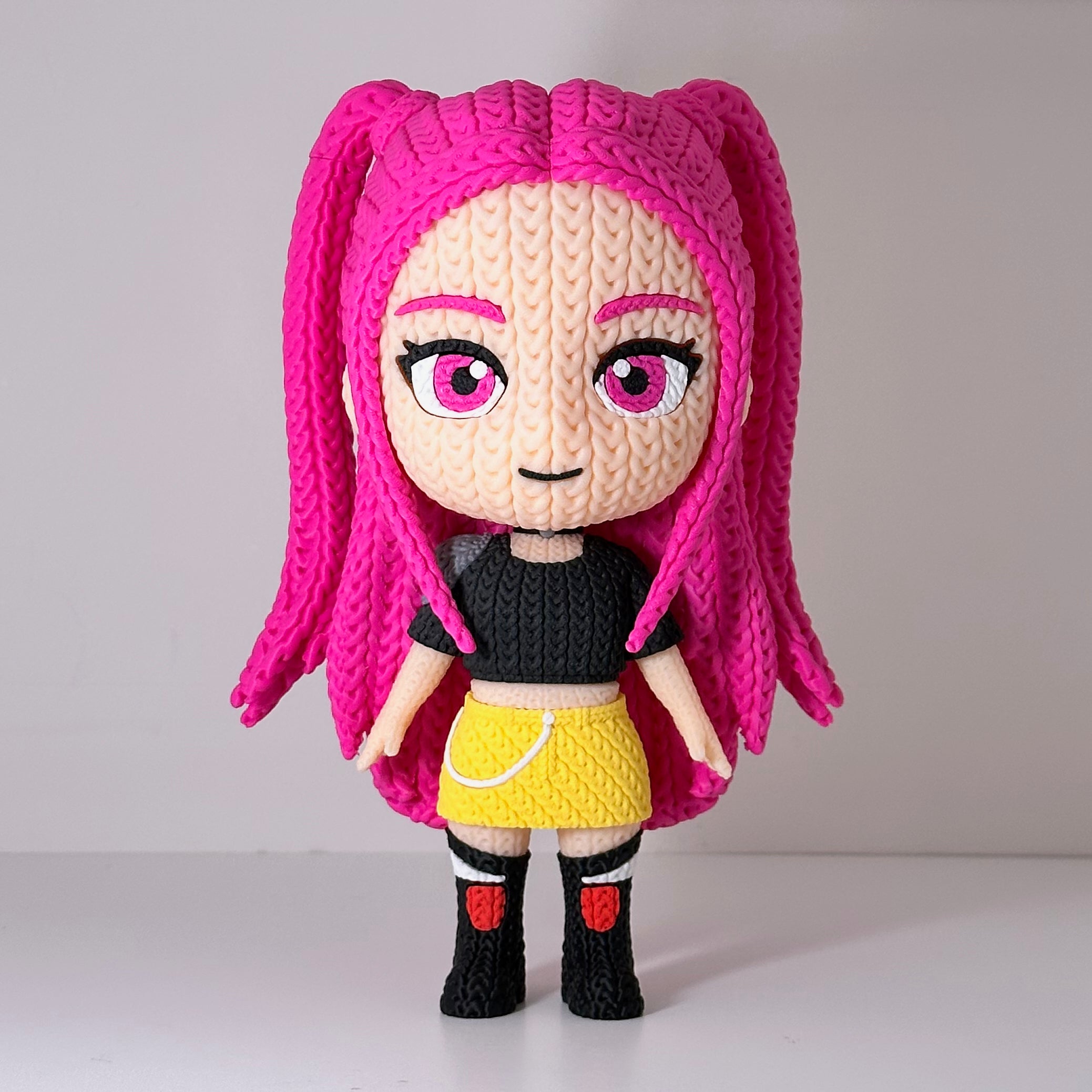 Rumi Zoey Mira - K-Pop Demon Hunters Knitted Texture Figures Display Model - 3D Printed