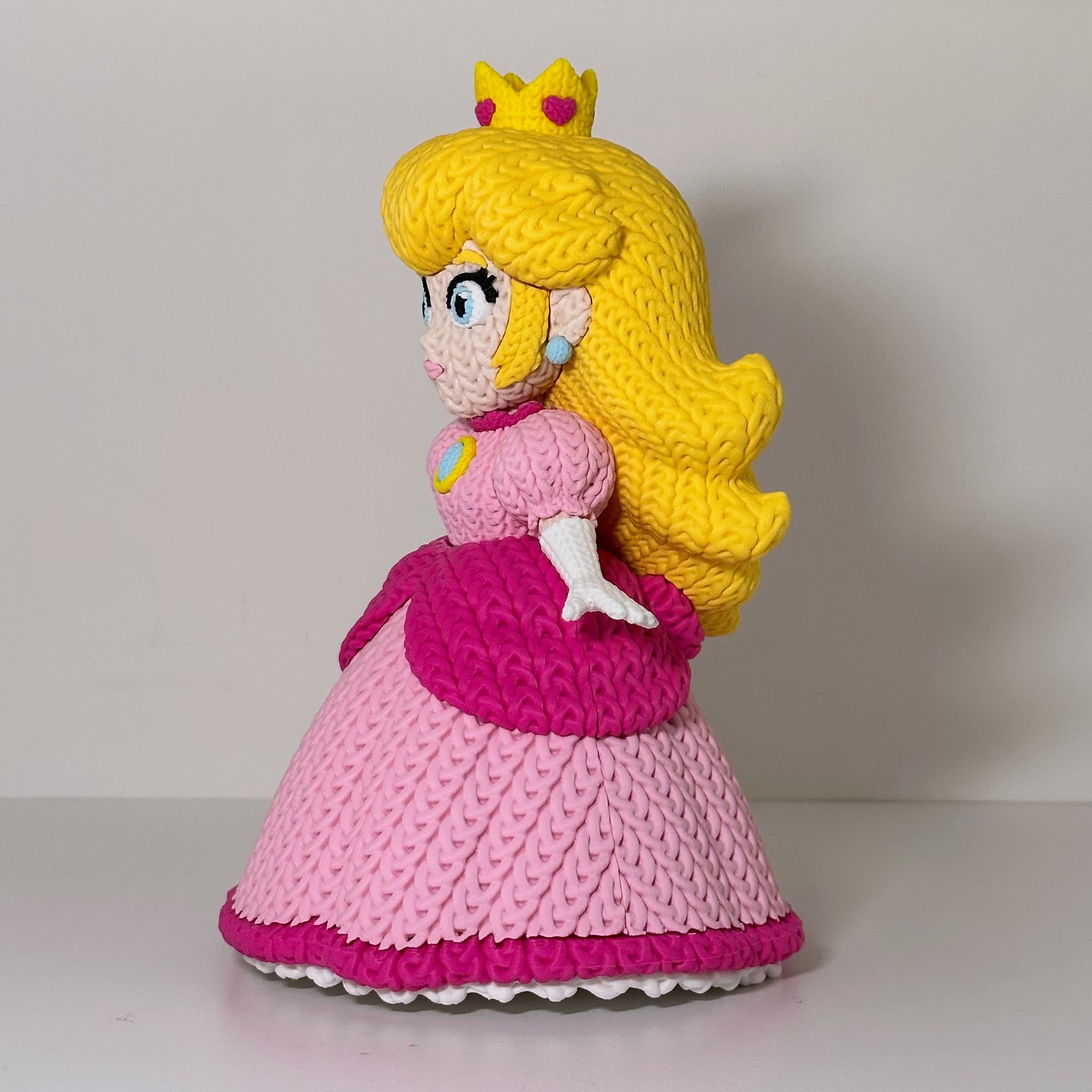 Princess Peach Knitted Figure