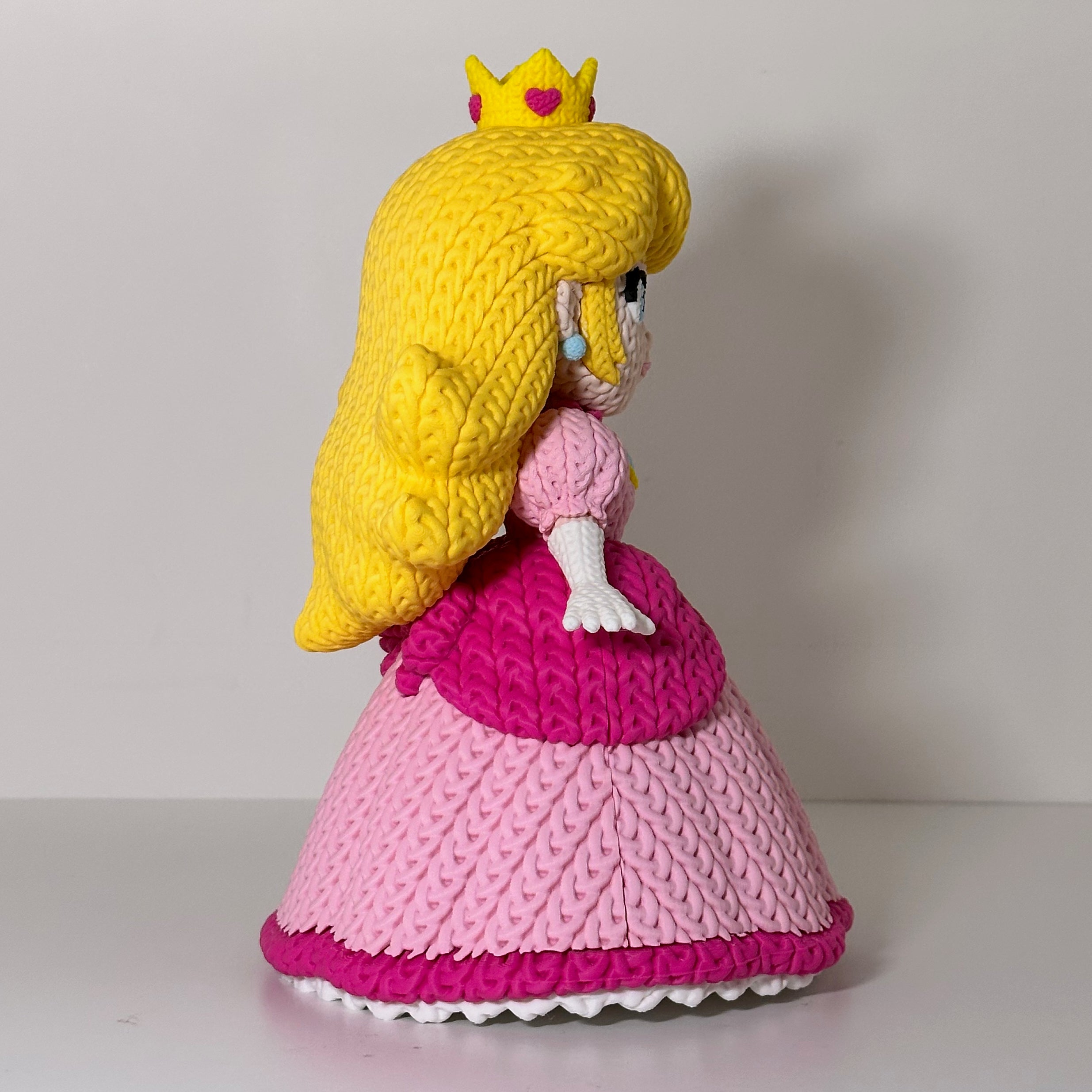 Princess Peach Knitted Figure