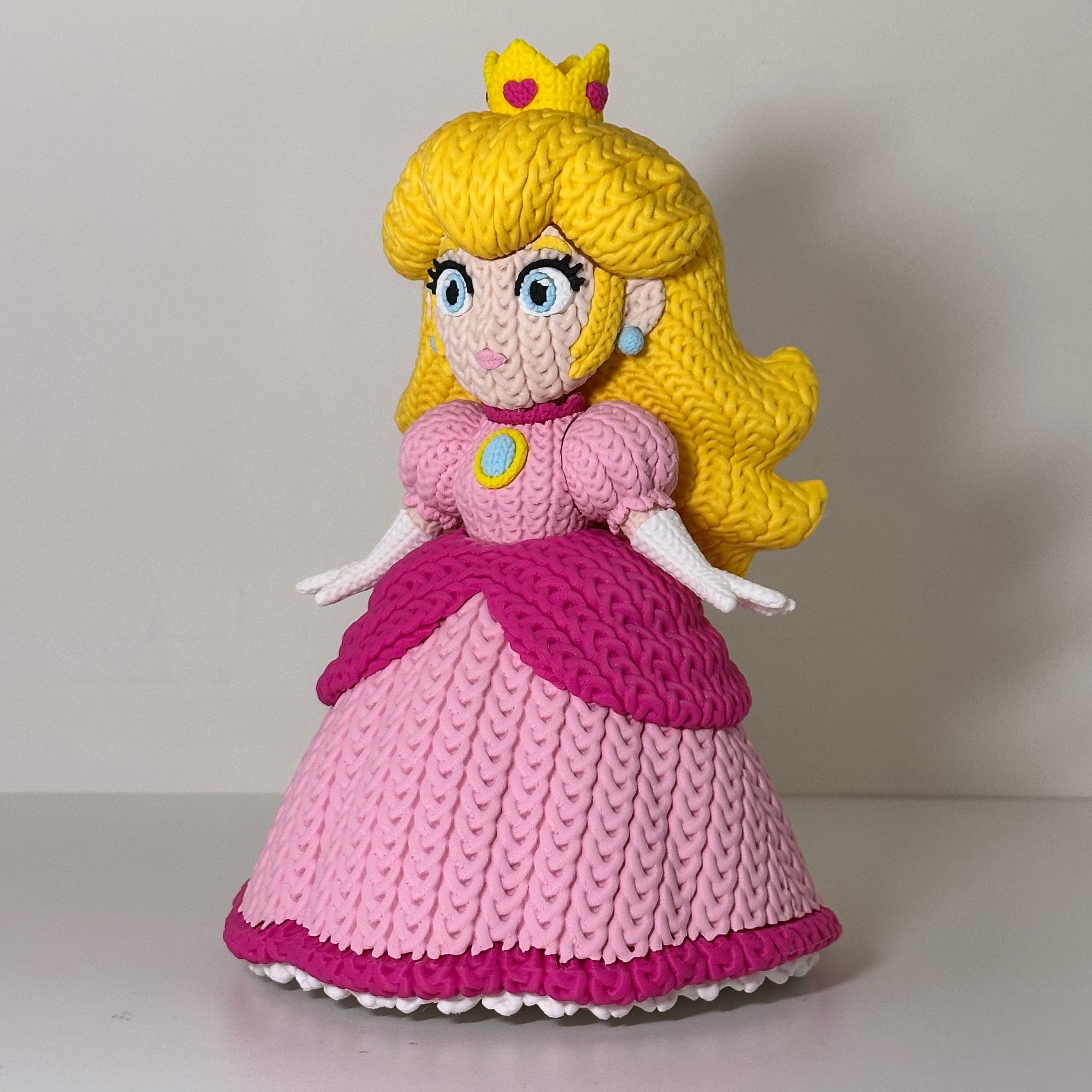 Princess Peach Knitted Figure