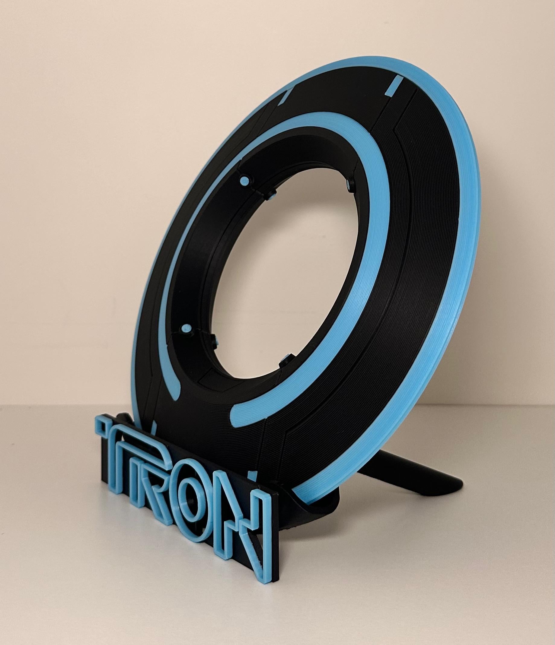 Tron Legacy Identity Disc Display | 3D Printed Glowing Tron Inspired Prop | Sci-Fi Collectible