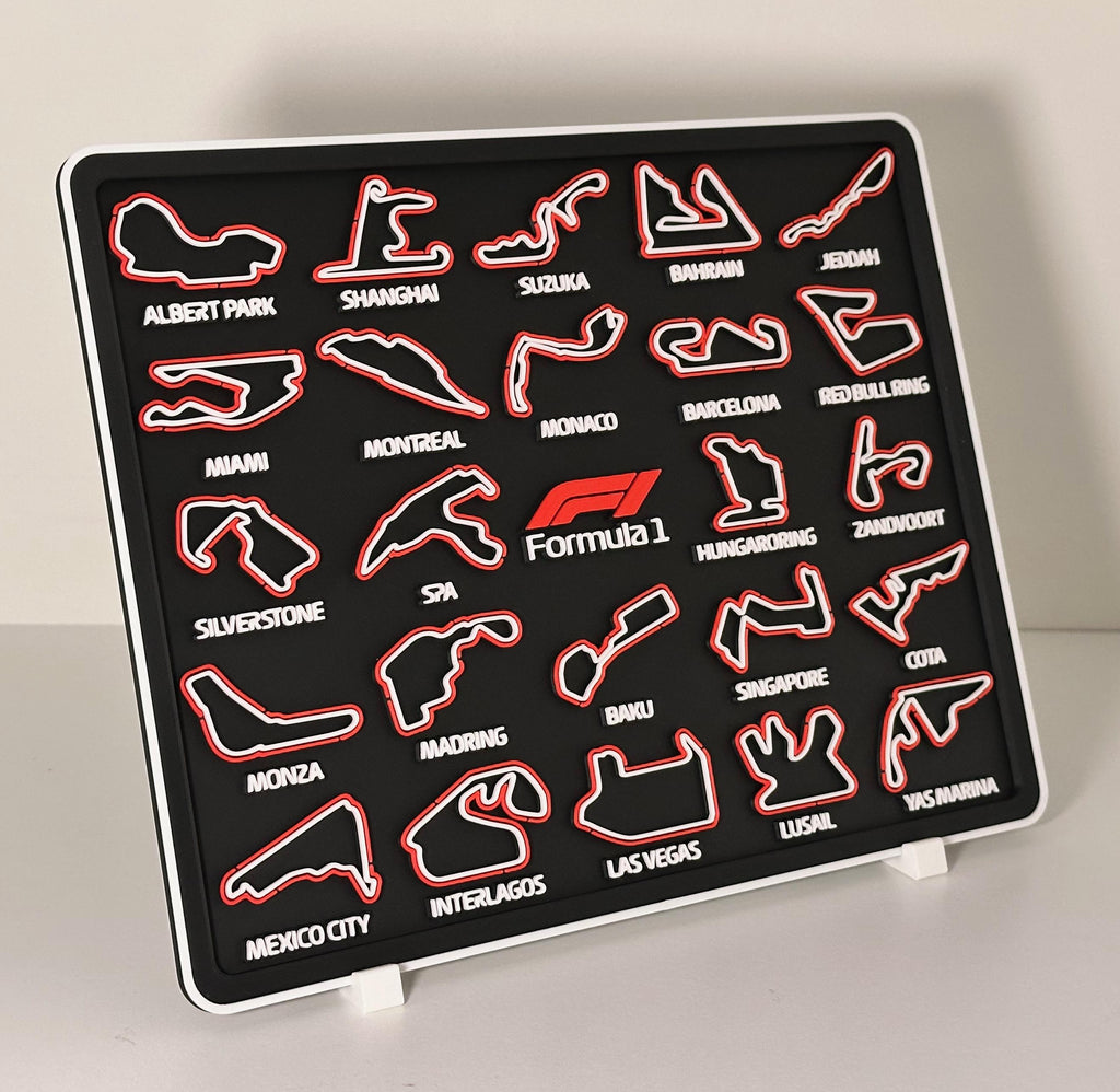 F1 Calendar 2026 Season - Carbon Fibre Texture - 3D Printed