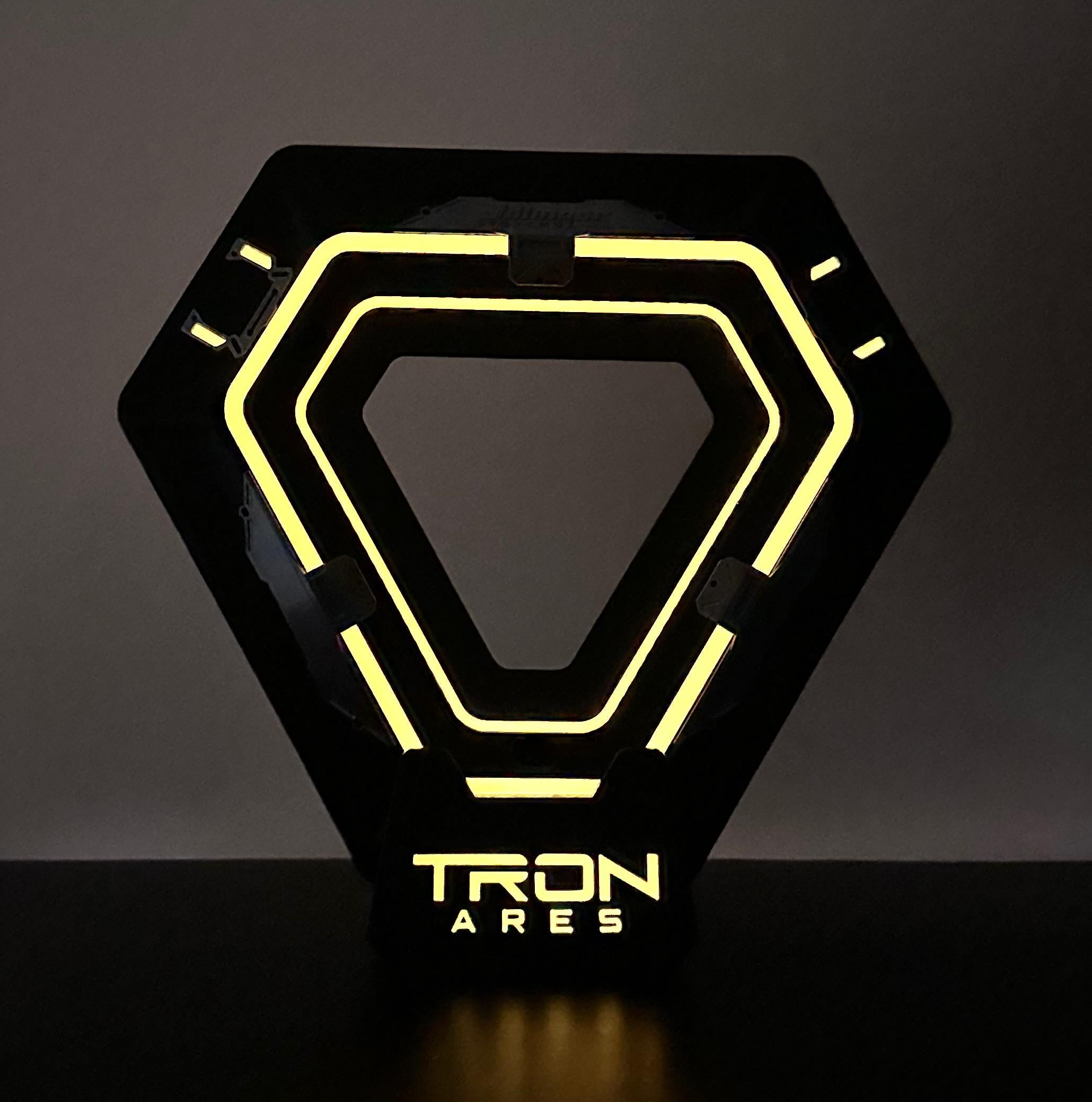 Tron Ares Identity Disc Display - Sci-Fi Collectible - 3D Printed Glowing Inspired Prop