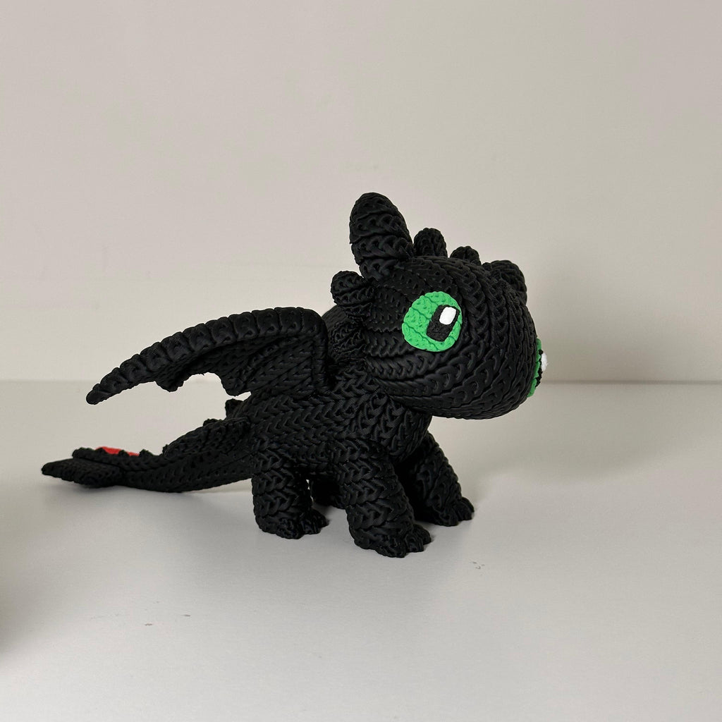 Toothless and Light Fury Knitted Figures
