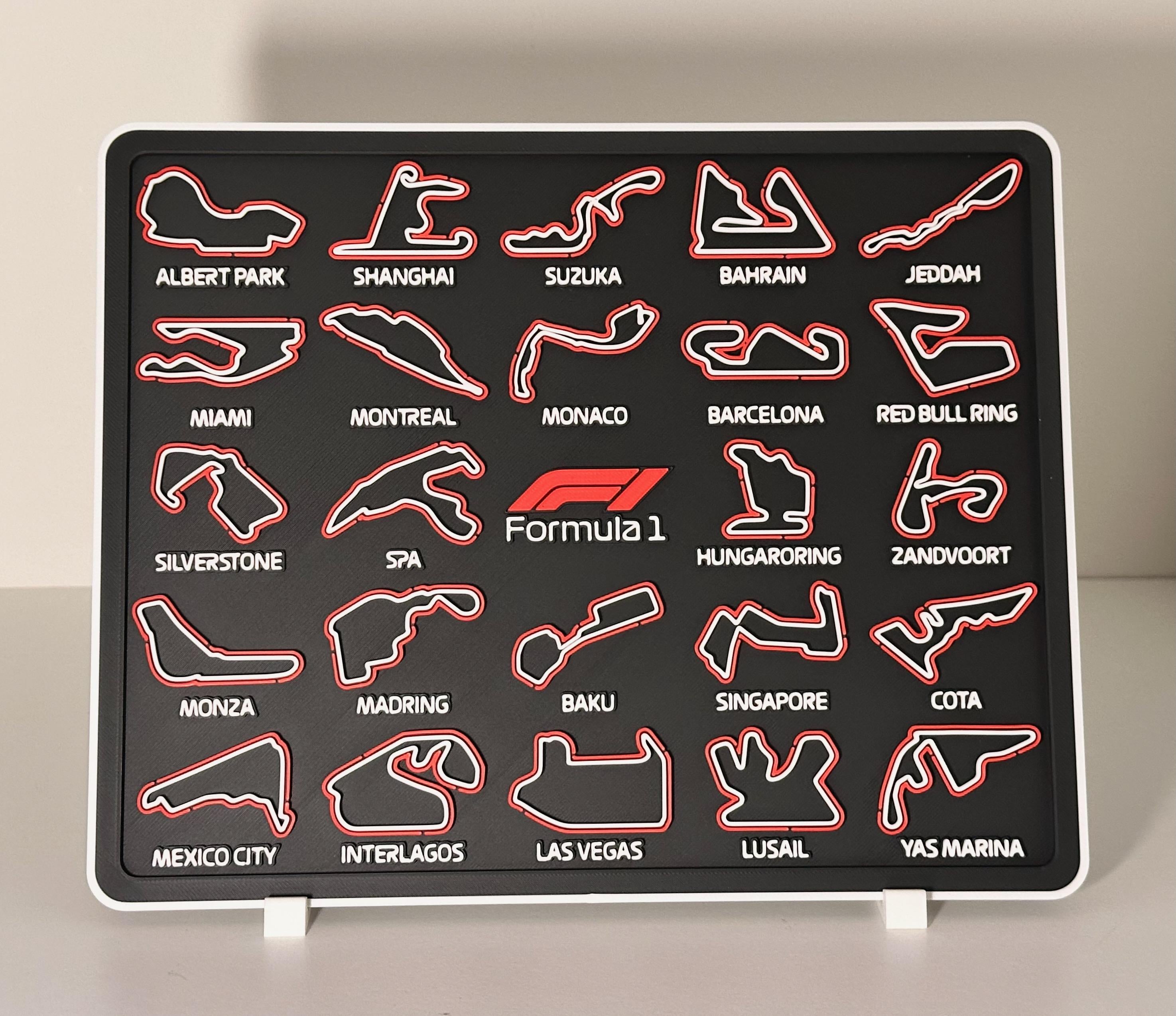F1 Calendar 2026 Season - Carbon Fibre Texture - 3D Printed