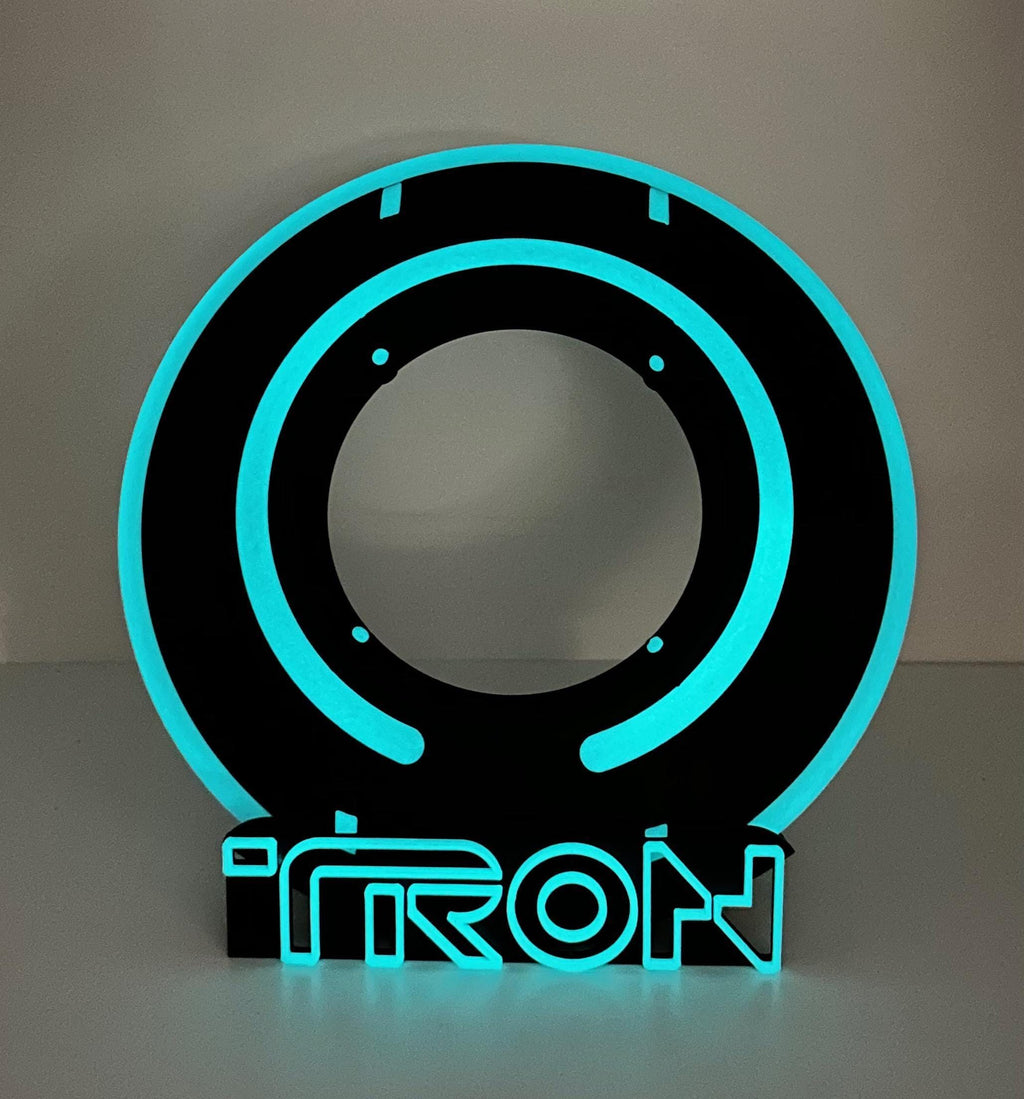 Tron Legacy Identity Disc Display | 3D Printed Glowing Tron Inspired Prop | Sci-Fi Collectible