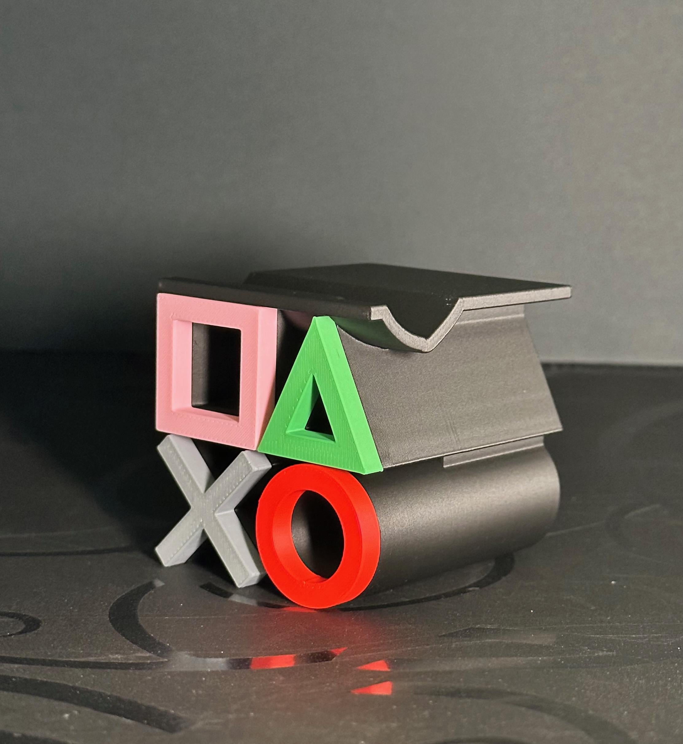 Playstation Symbol Gaming Controller Stand Holder - Carbon Fibre Texture