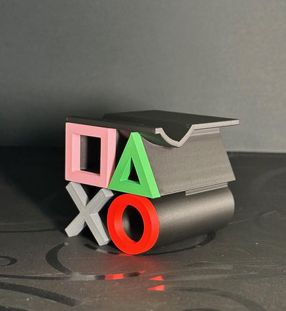 Playstation Symbol Gaming Controller Stand Holder - Carbon Fibre Texture