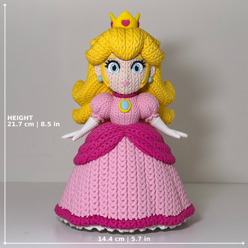 Princess Peach Knitted Figure