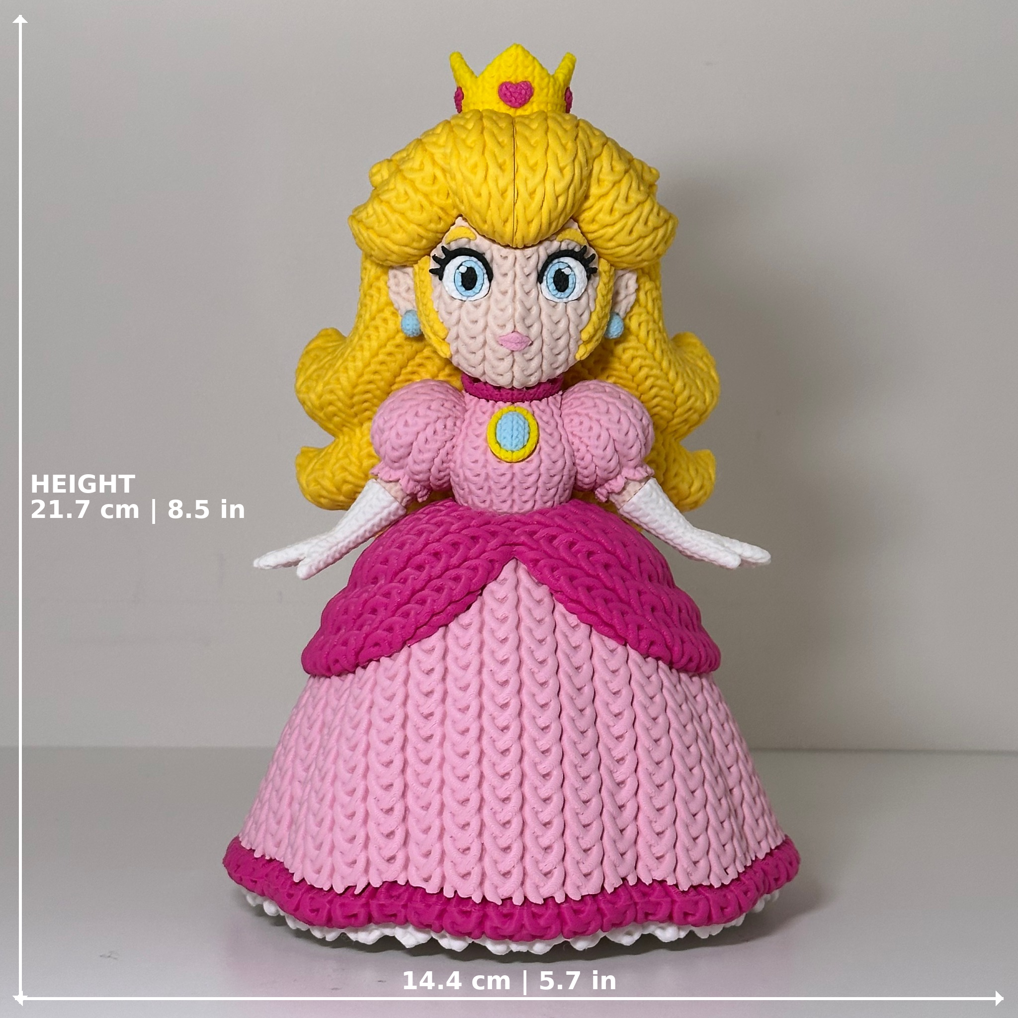 Princess Peach Knitted Figure