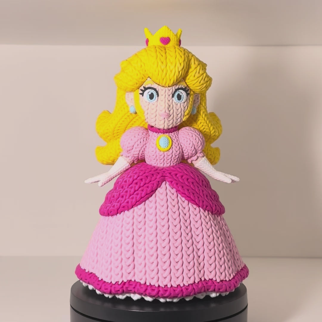 Princess Peach Knitted Figure