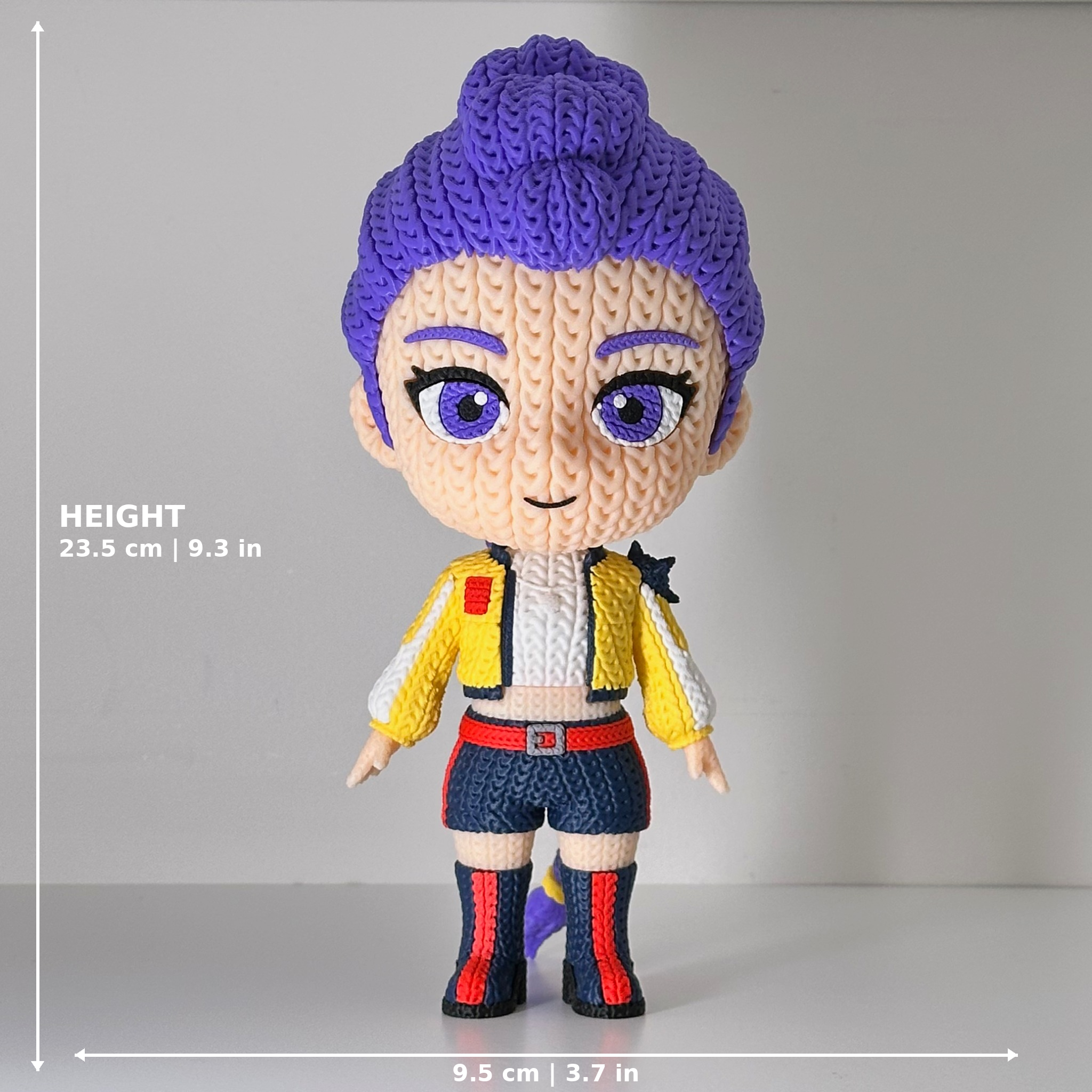 Rumi Zoey Mira - K-Pop Demon Hunters Knitted Texture Figures Display Model - 3D Printed