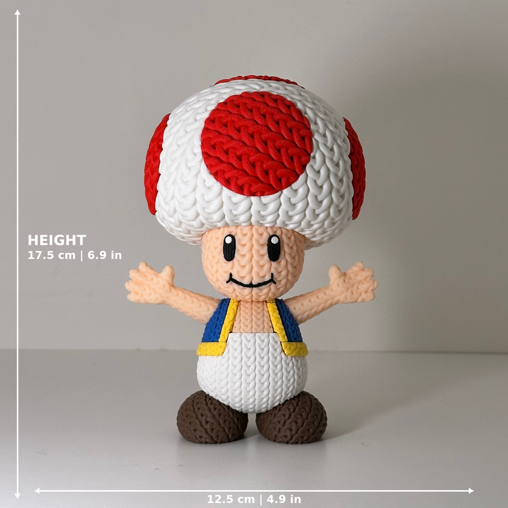 Mario Luigi Toad Mushroom - Mario Knitted Figures