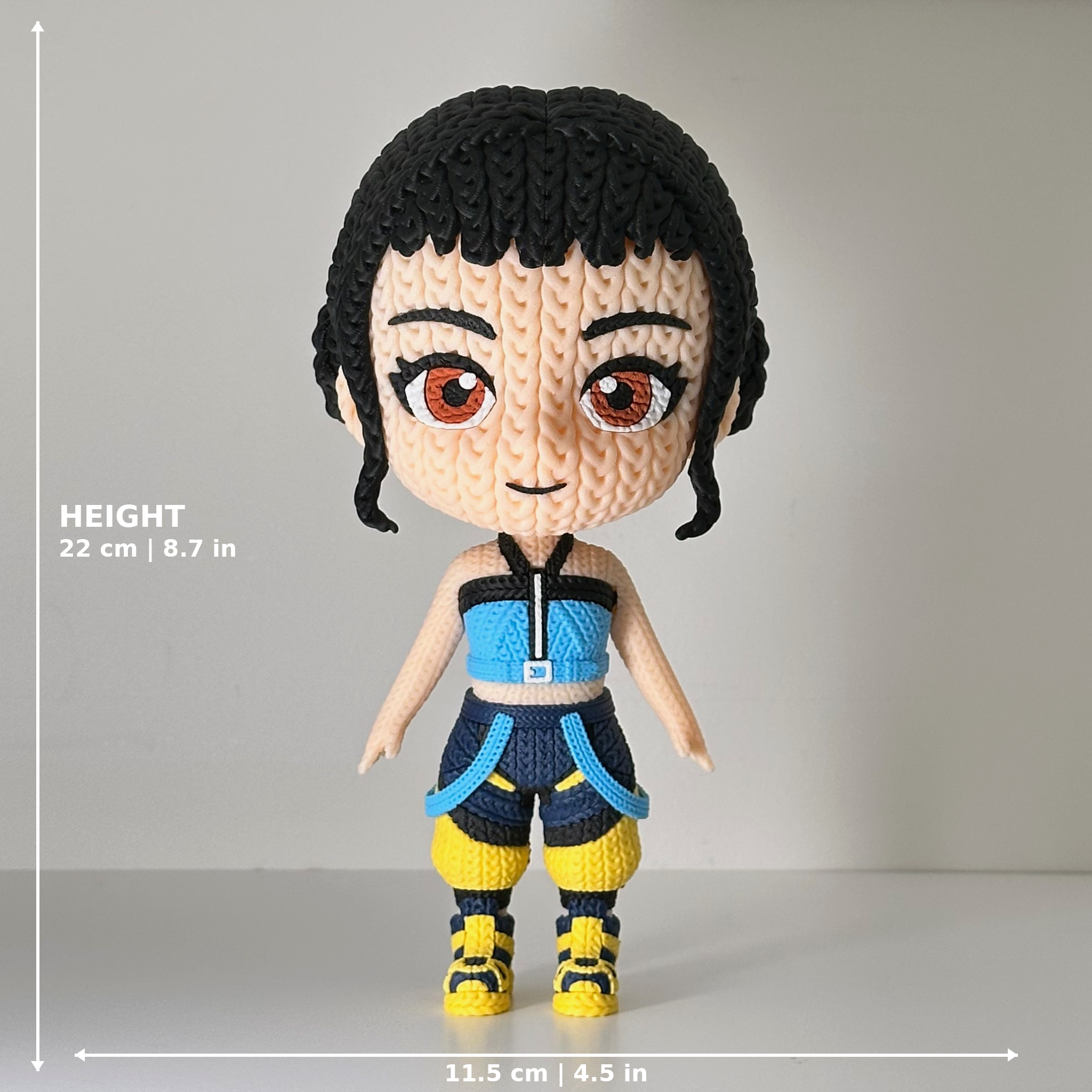 Rumi Zoey Mira - K-Pop Demon Hunters Knitted Texture Figures Display Model - 3D Printed